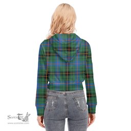 ScotsTee Shop Scottish Davidson Ancient Clan Tartan Womens Cropped Zip Up Hoodie