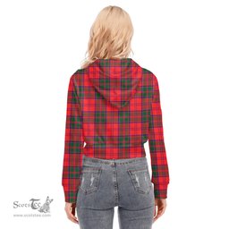 ScotsTee Shop Scottish Drummond Modern Clan Tartan Womens Cropped Zip Up Hoodie