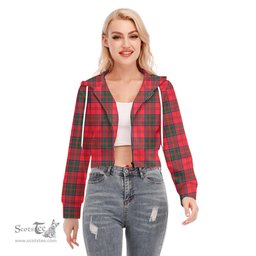 ScotsTee Shop Scottish Drummond Modern Clan Tartan Womens Cropped Zip Up Hoodie