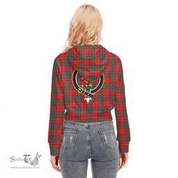 ScotsTee Shop Scottish Cumming Modern Clan Crest Tartan Womens Cropped Zip Up Hoodie