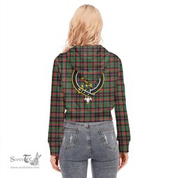 ScotsTee Shop Scottish Cumming Hunting Ancient Clan Crest Tartan Womens Cropped Zip Up Hoodie