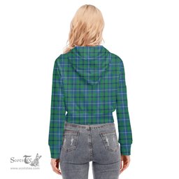 ScotsTee Shop Scottish Douglas Ancient Clan Tartan Womens Cropped Zip Up Hoodie