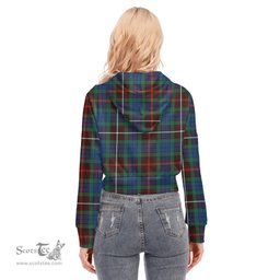 ScotsTee Shop Scottish Fraser Hunting Ancient Clan Tartan Womens Cropped Zip Up Hoodie