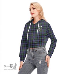 ScotsTee Shop Scottish Fletcher Modern Clan Crest Tartan Womens Cropped Zip Up Hoodie