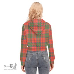 ScotsTee Shop Scottish Grant Ancient Clan Tartan Womens Cropped Zip Up Hoodie