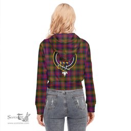 ScotsTee Shop Scottish Carnegie Modern Clan Crest Tartan Womens Cropped Zip Up Hoodie