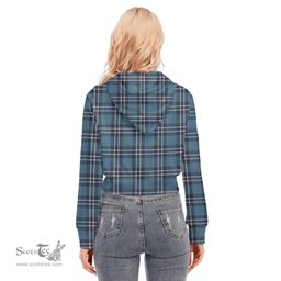 ScotsTee Shop Scottish Earl of St Andrews Clan Tartan Womens Cropped Zip Up Hoodie