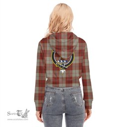 ScotsTee Shop Scottish Davidson Dress Dancers Clan Crest Tartan Womens Cropped Zip Up Hoodie