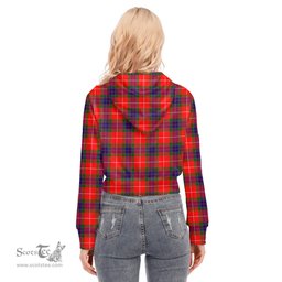 ScotsTee Shop Scottish Fraser Modern Clan Tartan Womens Cropped Zip Up Hoodie