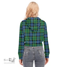 ScotsTee Shop Scottish Forsyth Ancient Clan Tartan Womens Cropped Zip Up Hoodie