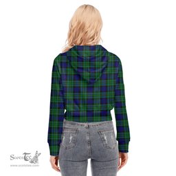 ScotsTee Shop Scottish MacCallum Modern Clan Tartan Womens Cropped Zip Up Hoodie