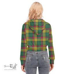 ScotsTee Shop Scottish MacMillan Old Ancient Clan Tartan Womens Cropped Zip Up Hoodie