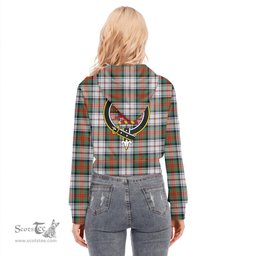 ScotsTee Shop Scottish MacDuff Dress Ancient Clan Crest Tartan Womens Cropped Zip Up Hoodie