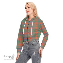 ScotsTee Shop Scottish MacKintosh Ancient Clan Tartan Womens Cropped Zip Up Hoodie