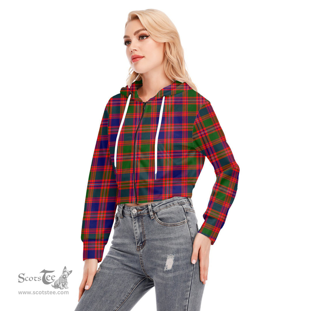 ScotsTee Shop Scottish MacIntyre Modern Clan Tartan Womens Cropped Zip Up Hoodie