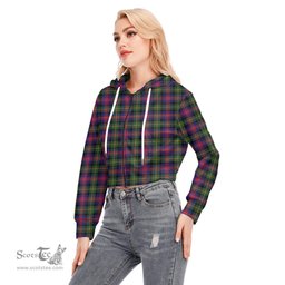 ScotsTee Shop Scottish Logan Modern Clan Tartan Womens Cropped Zip Up Hoodie