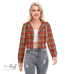 ScotsTee Shop Scottish MacGill Modern Clan Tartan Womens Cropped Zip Up Hoodie
