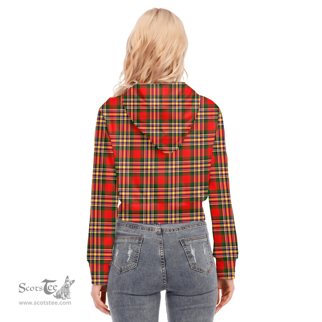 ScotsTee Shop Scottish MacGill Modern Clan Tartan Womens Cropped Zip Up Hoodie