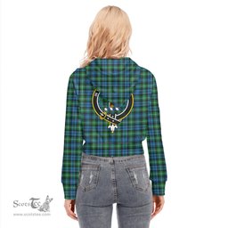 ScotsTee Shop Scottish Lyon Clan Clan Crest Tartan Womens Cropped Zip Up Hoodie