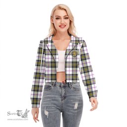 ScotsTee Shop Scottish MacPherson Dress Modern Clan Crest Tartan Womens Cropped Zip Up Hoodie