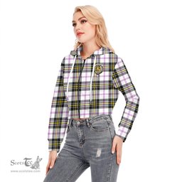 ScotsTee Shop Scottish MacPherson Dress Modern Clan Crest Tartan Womens Cropped Zip Up Hoodie