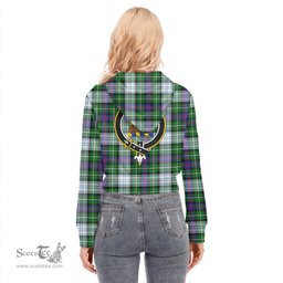 ScotsTee Shop Scottish MacKenzie Dress Modern Clan Crest Tartan Womens Cropped Zip Up Hoodie