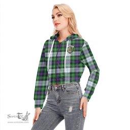 ScotsTee Shop Scottish MacKenzie Dress Modern Clan Crest Tartan Womens Cropped Zip Up Hoodie