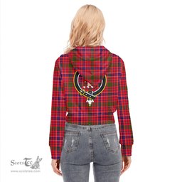 ScotsTee Shop Scottish MacRae Modern Clan Crest Tartan Womens Cropped Zip Up Hoodie