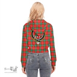 ScotsTee Shop Scottish MacLaine of Loch Buie Clan Crest Tartan Womens Cropped Zip Up Hoodie