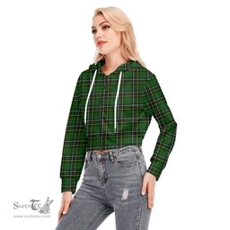 ScotsTee Shop Scottish MacAlpine Modern Clan Tartan Womens Cropped Zip Up Hoodie