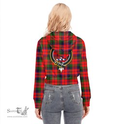 ScotsTee Shop Scottish MacNaughton Modern Clan Crest Tartan Womens Cropped Zip Up Hoodie
