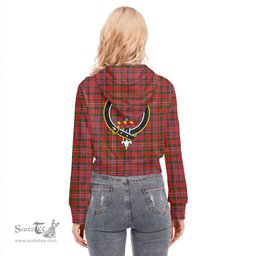 ScotsTee Shop Scottish MacAlister Modern Clan Crest Tartan Womens Cropped Zip Up Hoodie