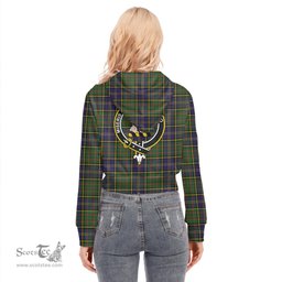 ScotsTee Shop Scottish MacMillan Hunting Modern Clan Crest Tartan Womens Cropped Zip Up Hoodie