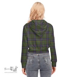 ScotsTee Shop Scottish MacMillan Hunting Modern Clan Tartan Womens Cropped Zip Up Hoodie