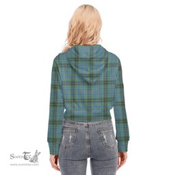 ScotsTee Shop Scottish MacInnes Ancient Clan Tartan Womens Cropped Zip Up Hoodie