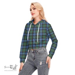 ScotsTee Shop Scottish MacRae Hunting Ancient Clan Tartan Womens Cropped Zip Up Hoodie
