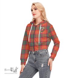 ScotsTee Shop Scottish MacNab Ancient Clan Crest Tartan Womens Cropped Zip Up Hoodie