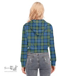 ScotsTee Shop Scottish MacLeod of Harris Ancient Clan Tartan Womens Cropped Zip Up Hoodie