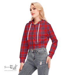 ScotsTee Shop Scottish Inverness District Clan Tartan Womens Cropped Zip Up Hoodie