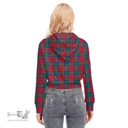 ScotsTee Shop Scottish Lindsay Modern Clan Tartan Womens Cropped Zip Up Hoodie