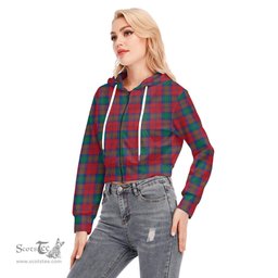 ScotsTee Shop Scottish Lindsay Modern Clan Tartan Womens Cropped Zip Up Hoodie