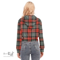 ScotsTee Shop Scottish MacLachlan Weathered Clan Tartan Womens Cropped Zip Up Hoodie
