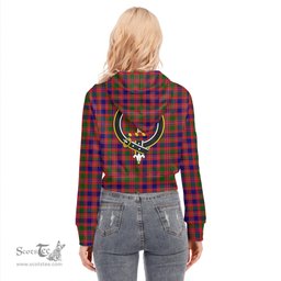 ScotsTee Shop Scottish MacIntyre Modern Clan Crest Tartan Womens Cropped Zip Up Hoodie