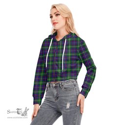 ScotsTee Shop Scottish Inglis Modern Clan Tartan Womens Cropped Zip Up Hoodie