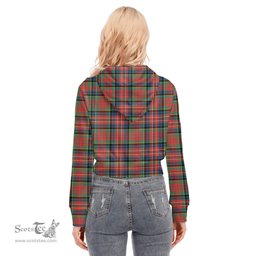 ScotsTee Shop Scottish MacPherson Ancient Clan Tartan Womens Cropped Zip Up Hoodie