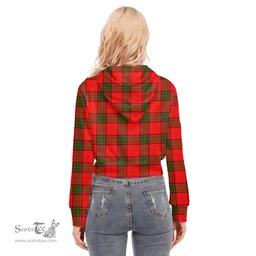 ScotsTee Shop Scottish Maxwell Modern Clan Tartan Womens Cropped Zip Up Hoodie