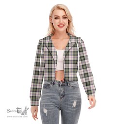 ScotsTee Shop Scottish MacPherson Dress Ancient Clan Tartan Womens Cropped Zip Up Hoodie