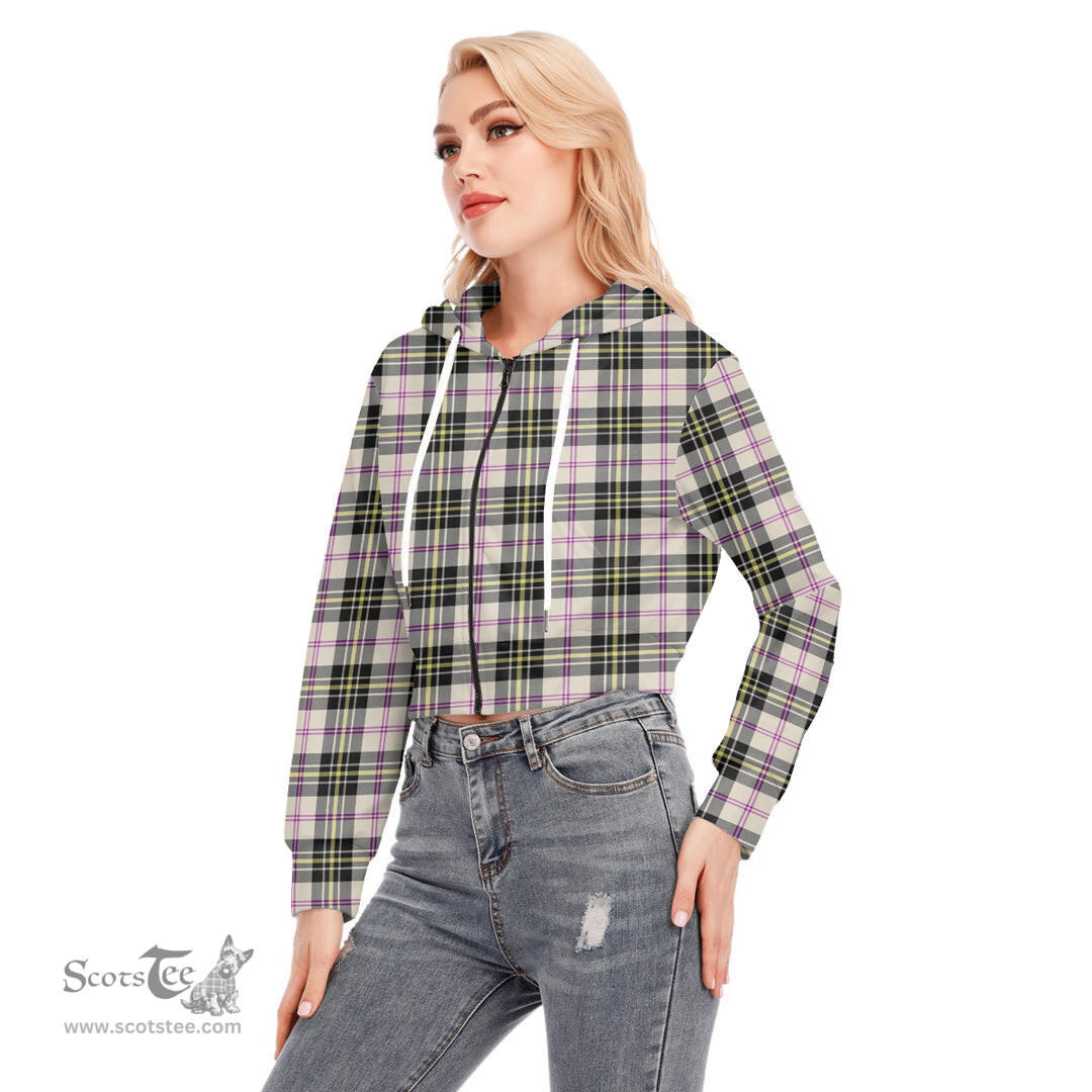 ScotsTee Shop Scottish MacPherson Dress Ancient Clan Tartan Womens Cropped Zip Up Hoodie