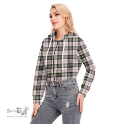 ScotsTee Shop Scottish MacPherson Dress Ancient Clan Tartan Womens Cropped Zip Up Hoodie