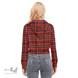 ScotsTee Shop Scottish Innes Modern Clan Tartan Womens Cropped Zip Up Hoodie